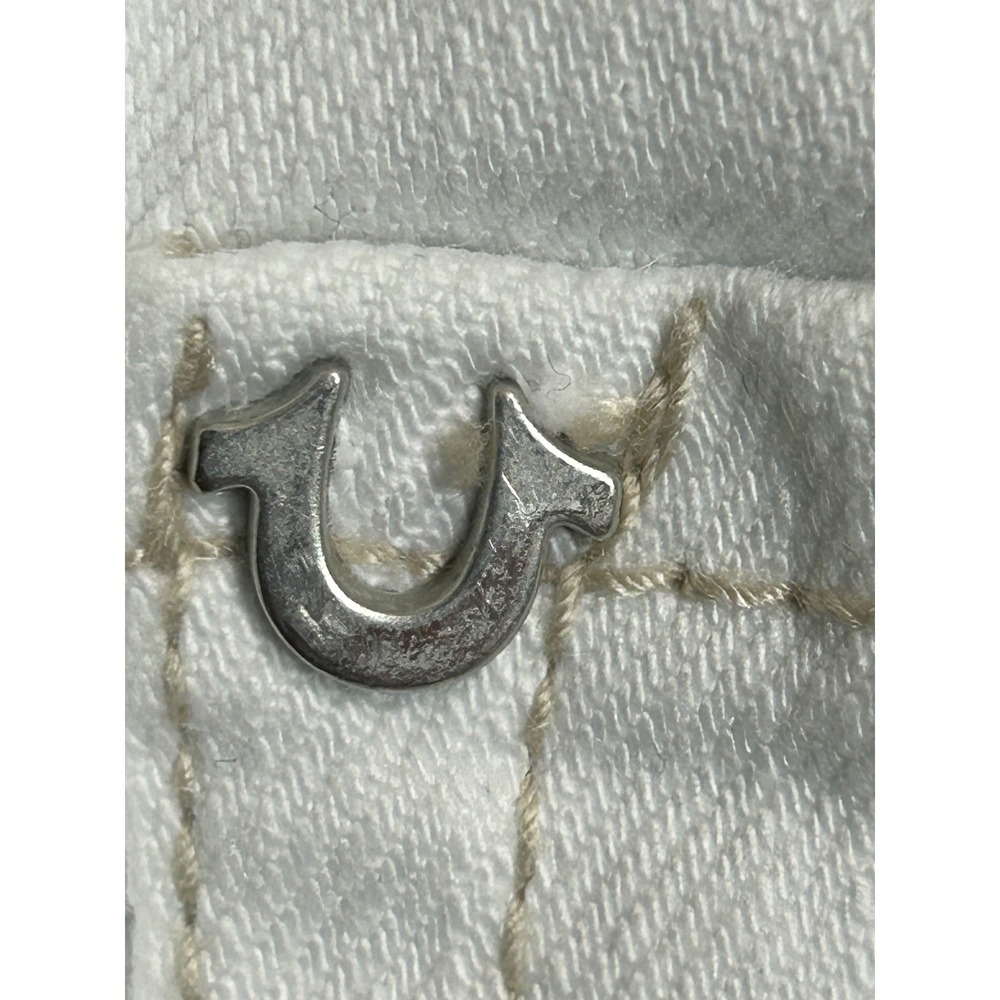 True Religion Rocco Relaxed Skinny Jeans White Renegade SN Mens 33 Stretch Denim - Picture 13 of 15